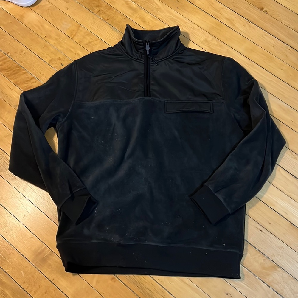 Zara black fleece hoodie with zip